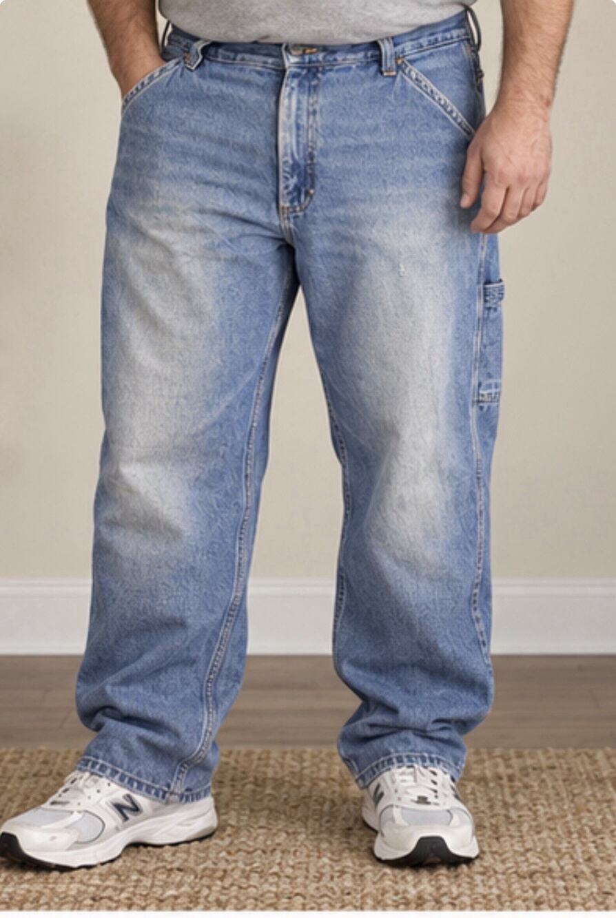 RedHead Carpenter Jeans Mens 42x32 Blue Fleece Lined Denim Work Pants